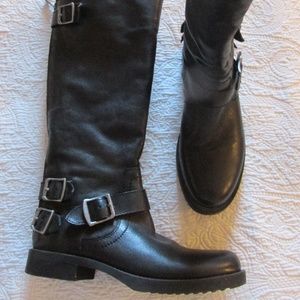 Arturo Chiang Tall Leather Motorcycle Boots 6.5